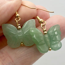Load image into Gallery viewer, Aventurine Butterfly 14Kgf Gold Earrings | Semi Precious Stone Jewelry | - PremiumBead Alternate Image 5
