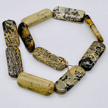 Load image into Gallery viewer, Dendritic Jasper Rectangle Bead Strand | 40x17x7 mm | Tan/Black | 10 Beads |