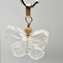 Load image into Gallery viewer, Flutter Carved Quartz Butterfly 14Kgf Pendant | 1 1/4" Long| Clear | 1 Pendant | - PremiumBead Alternate Image 2