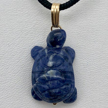 Load image into Gallery viewer, Semi Precious Stone Jewelry Charming Turtle Pendant Necklace of Sodalite/14kgf - PremiumBead Primary Image 1