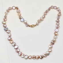 Load image into Gallery viewer, Ballerina Pink Rose Petal Keishi 18" Pearl Necklace with 14k gf pearl clasp.