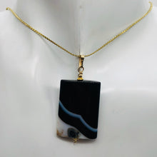 Load image into Gallery viewer, Semi Precious Stone Jewelry Sardonyx Agate Pendant Necklace 14Kgf | 1 3/4" Long|