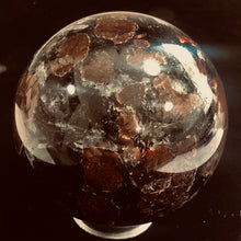 Load image into Gallery viewer, Astrophyllite Garnet Scry Sphere Round | 3" | Red/Black | 1 Sphere |
