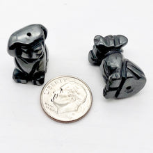 Load image into Gallery viewer, Companion Hematite Puppy Dog Figurine Worry Stone | 20x12x10mm | Silvery