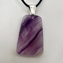 Load image into Gallery viewer, Striped Lavender Fluorite & Sterling Silver Trapezoid Pendant