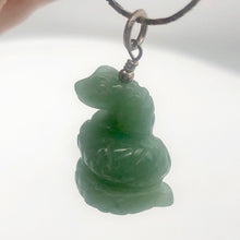 Load image into Gallery viewer, Ss! Carved Aventurine Snake & Sterling Silver Pendant