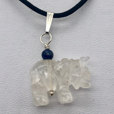 Quartz Elephant Pendant Necklace | Semi Precious Stone Jewelry | Silver Pendant - PremiumBead Primary Image 1