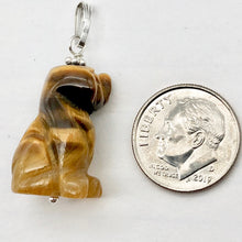 Load image into Gallery viewer, Tiger Eye Dog Pendant Necklace | Semi Precious Stone Jewelry | Sterling Silver |