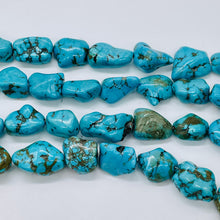 Load image into Gallery viewer, Turquoise Howlite Nugget Bead Strand 110171B