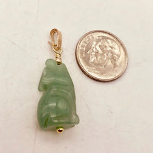 Load image into Gallery viewer, Aventurine Wolf Pendant Necklace | Semi Precious Stone Jewelry | 14k Pendant - PremiumBead Alternate Image 5