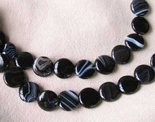 Load image into Gallery viewer, Black & White Sardonyx 14mm Coin Bead Strand 110482 - PremiumBead Alternate Image 3