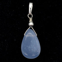 Load image into Gallery viewer, Blue Chalcedony Designer Sterling Silver Pendant | 20x13x5mm | 1 1/2" Long |