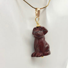Load image into Gallery viewer, Faithful Brecciated Jasper Hand Carved Dog and 14k Gold Filled Pendant 509261BJG - PremiumBead Primary Image 1