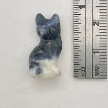 Load image into Gallery viewer, Adorable! 2 Sodalite Sitting Carved Cat Beads | 21x14x10mm | Blue white