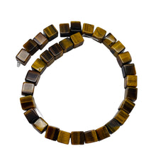 Load image into Gallery viewer, Wildly Exotic Tigereye 6mm Cube Bead 8 inch Strand 9473HS