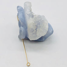 Load image into Gallery viewer, Designer's Dream! Chalcedony Druzy Crystal Flower Pendant Bead| 1 1/4"| Blue|1 |