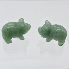 Load image into Gallery viewer, Oink 2 Carved Aventurine Pig Beads | 21x13x9.5mm | Green - PremiumBead Alternate Image 2