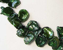 Load image into Gallery viewer, 8 Designer Green 10 to 12mm Corn Flake Keishi Pearls 009062I - PremiumBead Primary Image 1