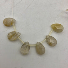 Load image into Gallery viewer, Shine! 6 Natural Faceted Rutilated Quartz Briolette Beads - PremiumBead Alternate Image 3