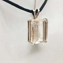 Load image into Gallery viewer, Shimmer! Emerald Cut 15x12mm Rutilated Quartz and Sterling Silver Pendant 10550 - PremiumBead Alternate Image 5