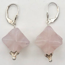Load image into Gallery viewer, Rose Quartz Sterling Silver Merkaba Star | 1.75" Long | Pink | 1 Earrings