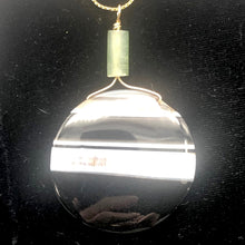Load image into Gallery viewer, Sardonyx Jade 40mm Coin 14K Gold Filled Bead Pendant | Black | 2 1/4" Long |