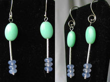 Load image into Gallery viewer, Green Peruvian Opal - Blue Chalcedony Sterling Silver Earrings 5799 - PremiumBead Primary Image 1
