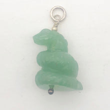 Load image into Gallery viewer, Ss! Carved Aventurine Snake & Sterling Silver Pendant