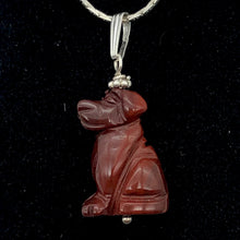 Load image into Gallery viewer, Red Jasper Dog Pendant | Semi Precious Stone Jewelry | Sterling Silver |