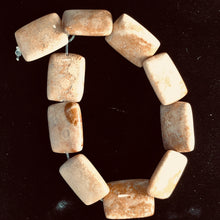Load image into Gallery viewer, Coral Fossilized Half Strand Rectangular Beads|20x15x6 mm| Brown/White|10 Beads|