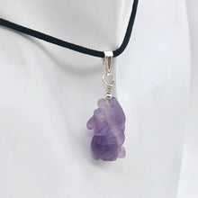 Load image into Gallery viewer, New Moon Amethyst Wolf Solid Sterling Silver Pendant | 1.44" (Long) - PremiumBead Alternate Image 3