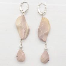 Load image into Gallery viewer, Mookaite Dangle Sterling Silver Lever Back Earrings | 3" Long | Mauve | 1 Pair |