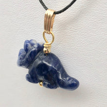 Load image into Gallery viewer, Sodalite Triceratops Dinosaur with 14K Gold-Filled Pendant 509303SDG - PremiumBead Alternate Image 7