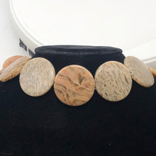 Load image into Gallery viewer, Feldspar Coin Beads | 35x7mm | 5 Beads | Tan Black Red |