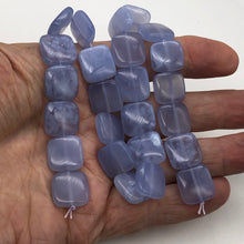 Load image into Gallery viewer, Blue Chalcedony Square Bead Strand | 16x16x5 | Blue | 26 Beads |