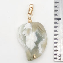 Load image into Gallery viewer, Ocean Jasper Carved Autumn Leaf Bead 14K Gold Filled Pendant | 1 3/4" Long |