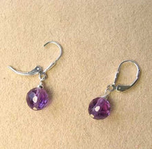 Load image into Gallery viewer, Royal Natural Untreated Faceted Amethyst Solid Sterling Silver Earrings 310453B - PremiumBead Alternate Image 2