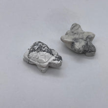 Load image into Gallery viewer, Hand Carved 2 White Howlite Turtle Beads | 23x18x10mm | White/Gray
