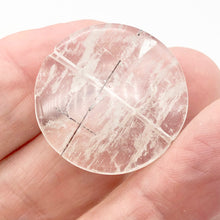 Load image into Gallery viewer, Tourmalated Clear Quartz Disc Pendant Bead | 30mm | 1 Bead |