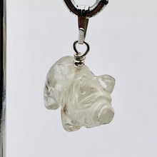 Load image into Gallery viewer, Piggie! Clear Quartz Pig & Sterling Silver Pendant 509274QZS