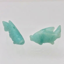 Load image into Gallery viewer, Hand-Carved Amazonite Fish Koi Carp Beads | 23x12x8mm | Blue - PremiumBead Primary Image 1

