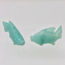 Load image into Gallery viewer, Hand-Carved Amazonite Fish Koi Carp Beads | 23x12x8mm | Blue - PremiumBead Primary Image 1