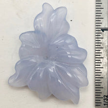 Load image into Gallery viewer, 18.4cts Exquisitely Hand Carved Blue Chalcedony Flower Pendant Bead - PremiumBead Primary Image 1