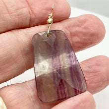 Load image into Gallery viewer, Striped Lavender Fluorite 14K Gold Filled Trapezoid Pendant | 2 Inch Long |