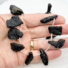 Load image into Gallery viewer, Tektite Natural Pendant Bead Strand | 33x25x15 to 26x8x7mm |18 Beads |