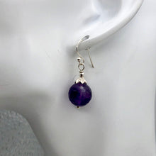 Load image into Gallery viewer, Faceted 10mm Amethyst and Sterling Earrings 309385