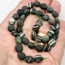 Load image into Gallery viewer, Zebra Jasper Oval Stone | 10x8mm | Black White Chatoyant | 20 Bead(s)
