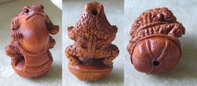 Load image into Gallery viewer, Sumo Carved Boxwood Froggie Toad Ojime/Netsuke Bead | 29x19.5x14mm | Brown - PremiumBead Alternate Image 4