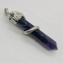 Load image into Gallery viewer, Snake Sterling Silver Fluorite Point | 2 1/4" Long | Purple/Silver | 1 Pendant |