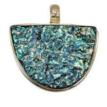Load image into Gallery viewer, Abalone Shell Sterling Silver Drop Pendant | 1 3/8" Long | Blue/Silver | 1 Pendant